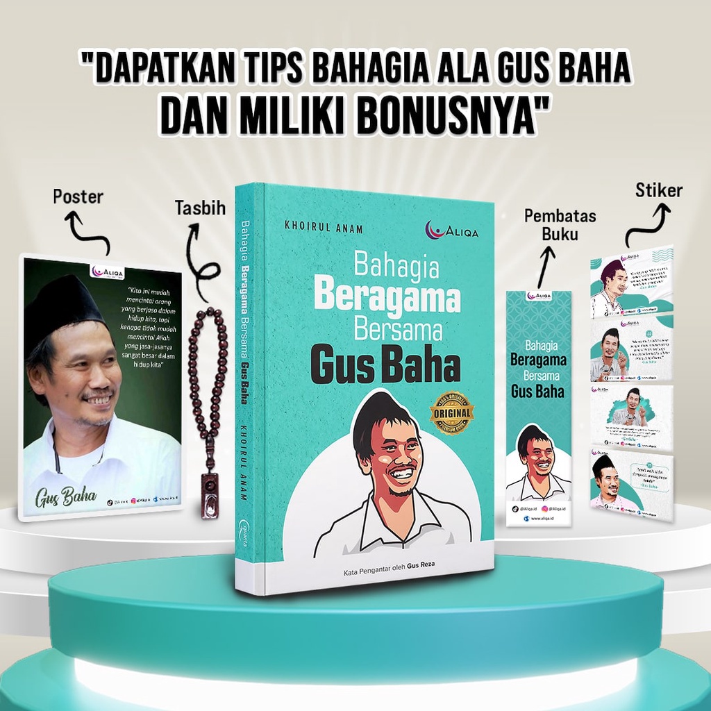 Buku Gus Baha 100% Original Aliqa - Buku Bahagia Beragama Bersama Gus Baha Hard cover