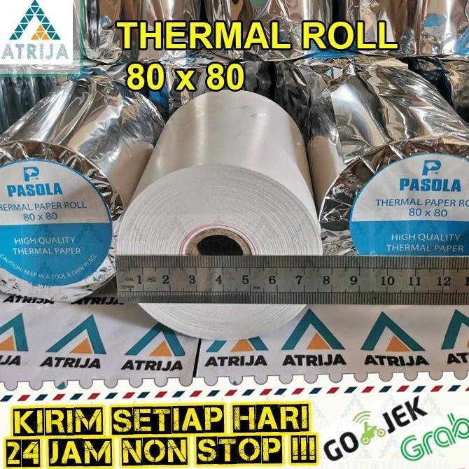 

(1 BOX= 50 ROLL) KERTAS THERMAL STRUK KASIR 80 X 80 . PASOLA 80X80