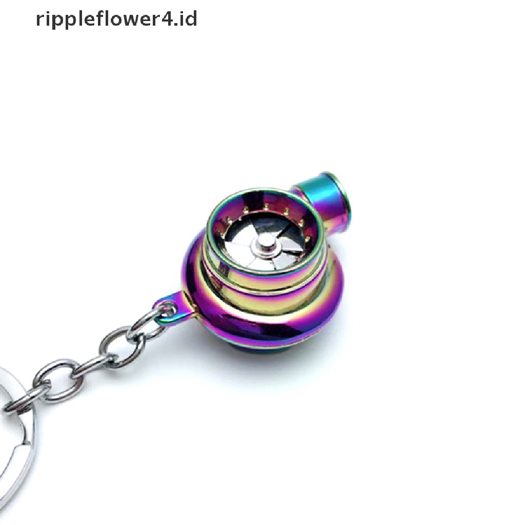 {rippleflower4.id} Gantungan Kunci Keyring Gantungan Kunci Charger TURBO Logam Chrome, Tanpa Plastik! Kompresor Spinning! ~