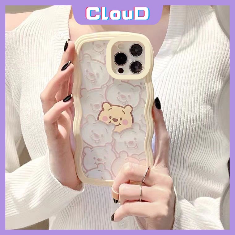 Casing Wavy Edge Case Oppo A17 A57 A15 A54 A74 A16s A77 A55A12 A3s A5 A9 A76 A96 A17K A7 A16K A95 A12E A5s A16 A1k A77s A53 A52 Reno 8Z 8 7 7Z 6 Winnie The Pooh Lucu Lembut Bening Sarung Cover Sarung