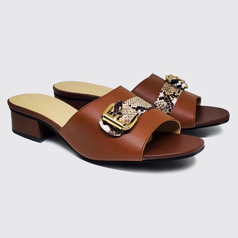 Big Size Sandal Wanita Kondangan Chunky heels Hak Tahu 3cm Uk 41-42-43-44-45 Sandal Ibu ibu Formal P