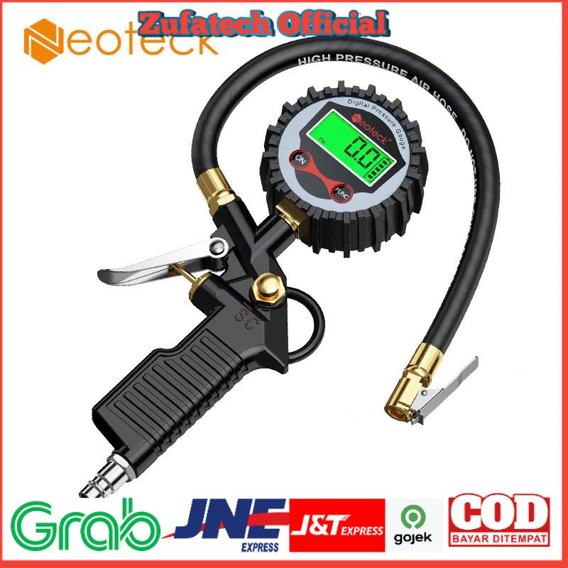 Neoteck Digital Tire Pressure Gauge Pembaca Tekanan Angin Ban LCD Display Pistol Style - DP-201