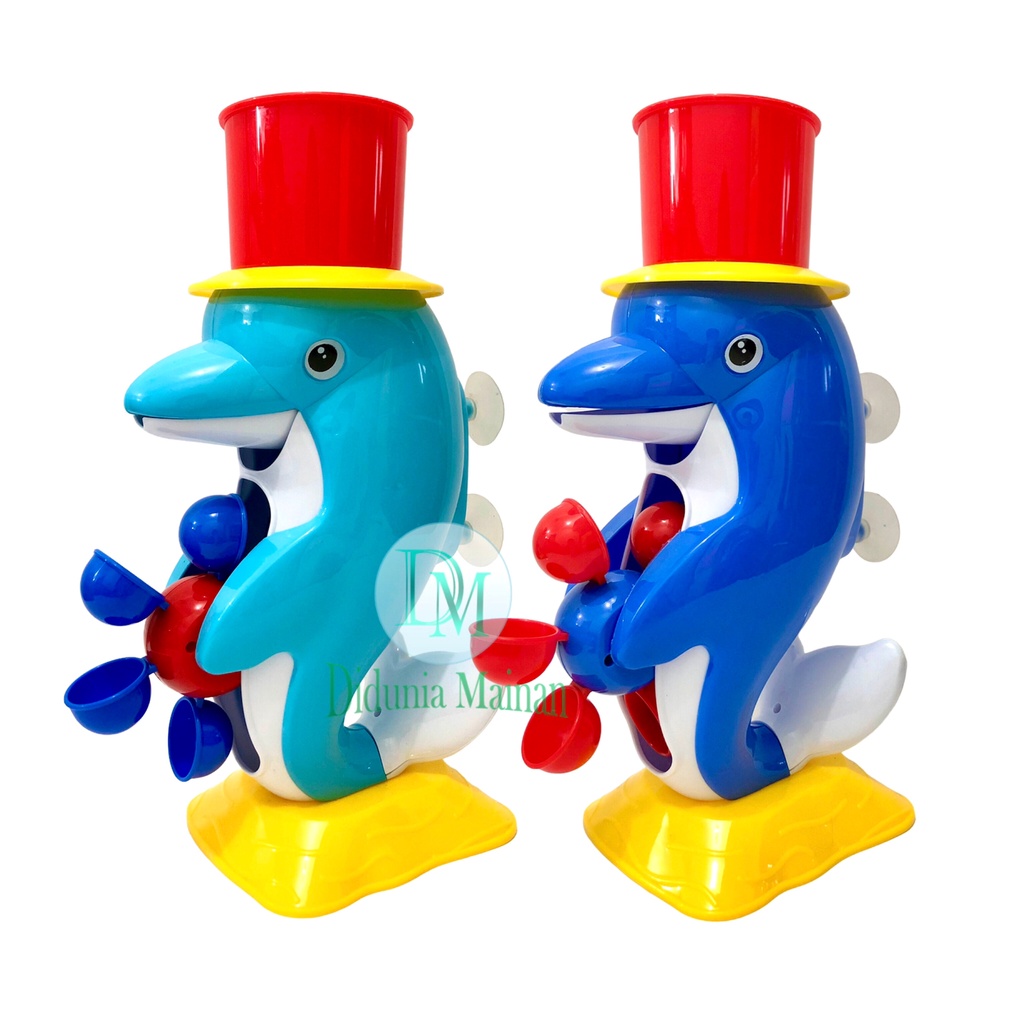 Mainan mandi anak bayi karakter lumba lumba kincir air dolphin bath toys