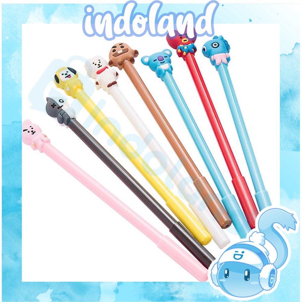 ☀ INDOLAND ☀ R147 Pulpen Fancy Gel Pena Karakter Pen Perlengkapan Sekolah Stationary COD