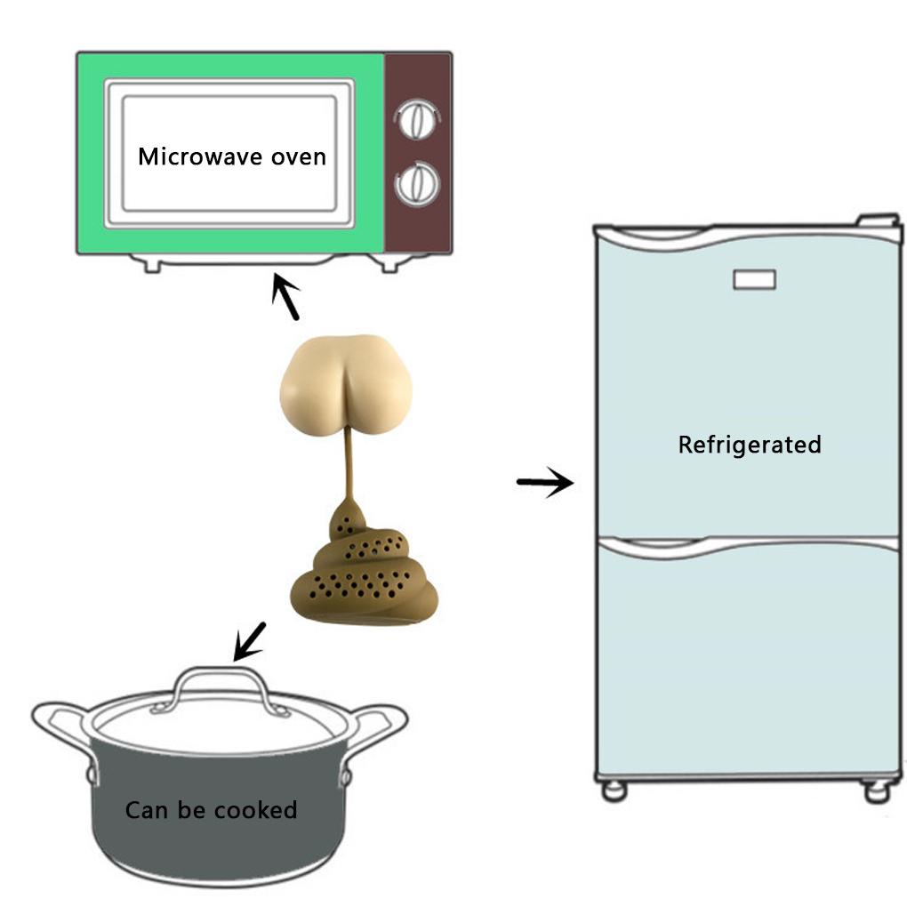Saringan Teh Reusable Poop Shaped Silicone Tea Filter Infuser Kopi Rumah Kantor