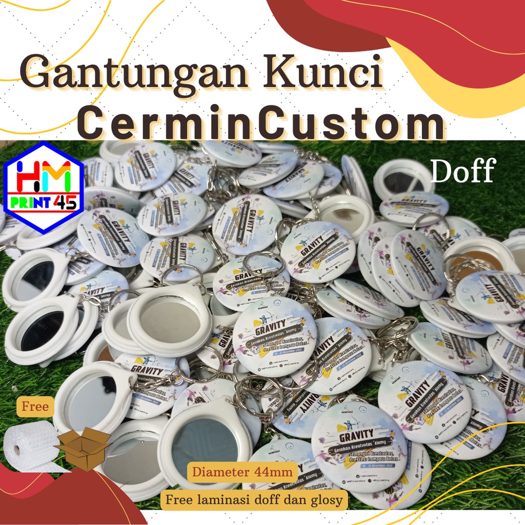 Gantungan Kunci Cermin 44mm Termurah