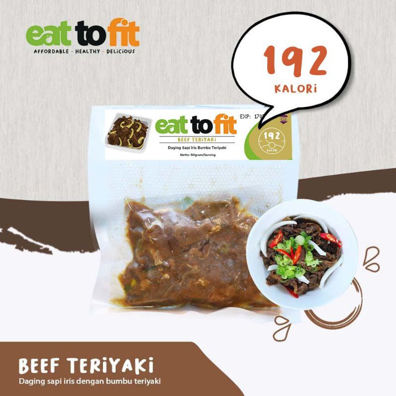 EAT TO FIT - Frozen Food Makanan Diet Beef Teriyaki