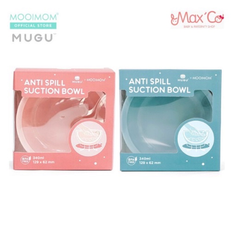 Mugu Anti Spill Suction Bowl 340 ml &amp; 450 ml Mangkok Silikon Bayi