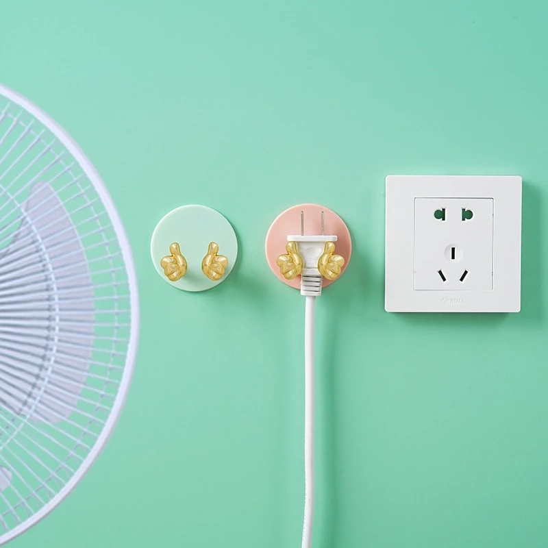 Tempat Headset Colokan Listrik Kait Jari Emas Kreatif Hemat Tempat Serba Serbi Organizer Alat Kunci Handuk Kalung Rak Gantung Untuk Kantor Asrama Keluarga