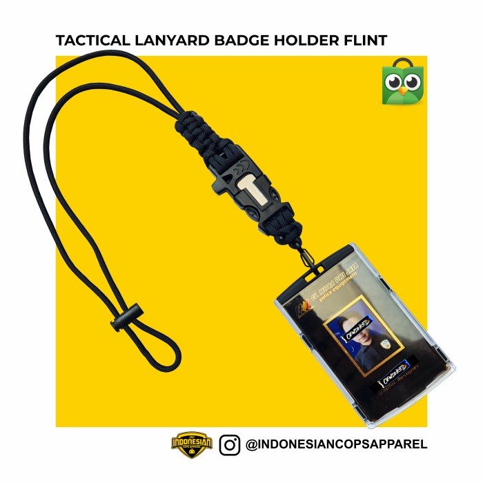 

Nametag Tactical Lanyard Badge Holder (Dilengkapi Pematik Api)