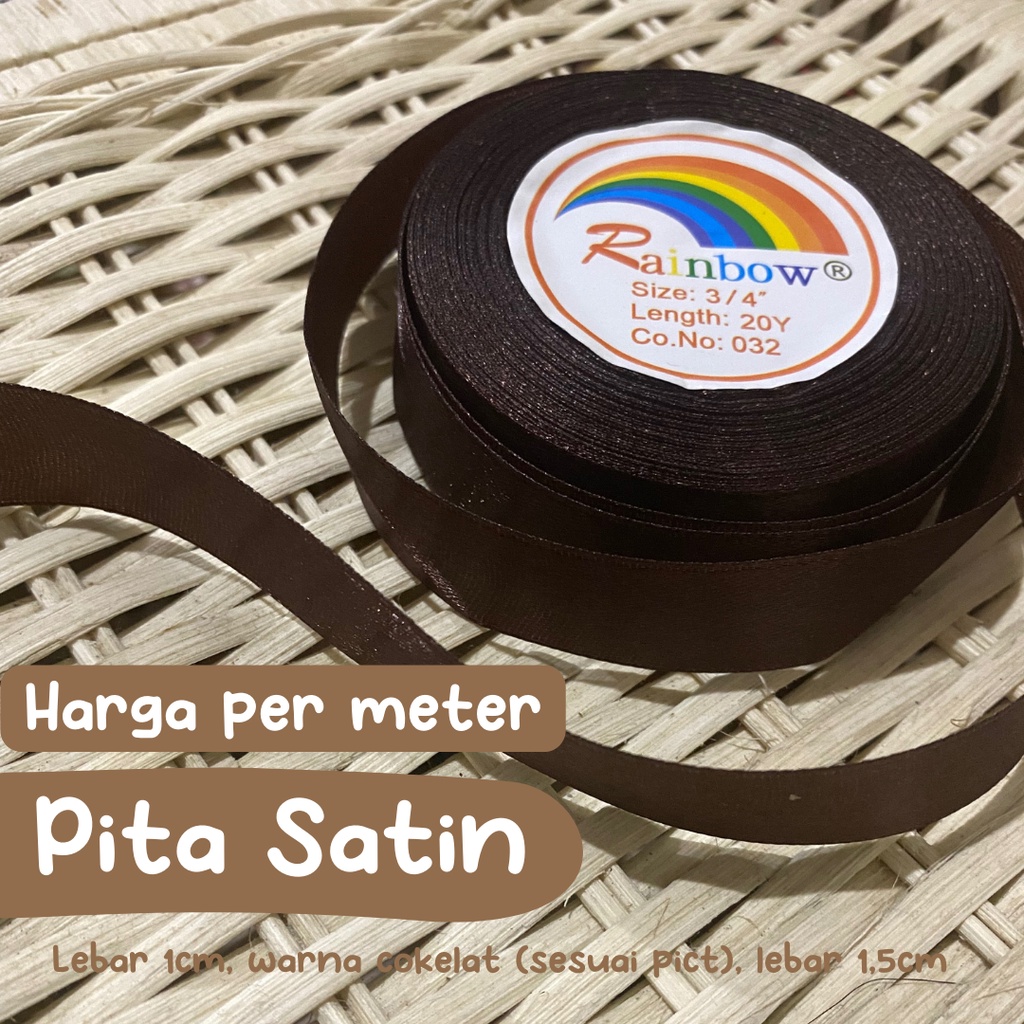 

[GASKA] Pita Satin Cokelat Brown / Pita hampers aesthetic (Harga per Meter)