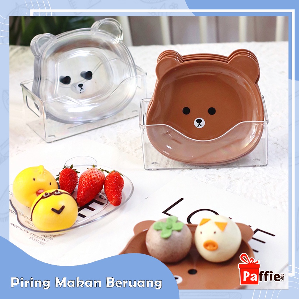 Piring Makan Beruang Perlengkapan Dapur Rak Meja Koleksi Tempat Snack