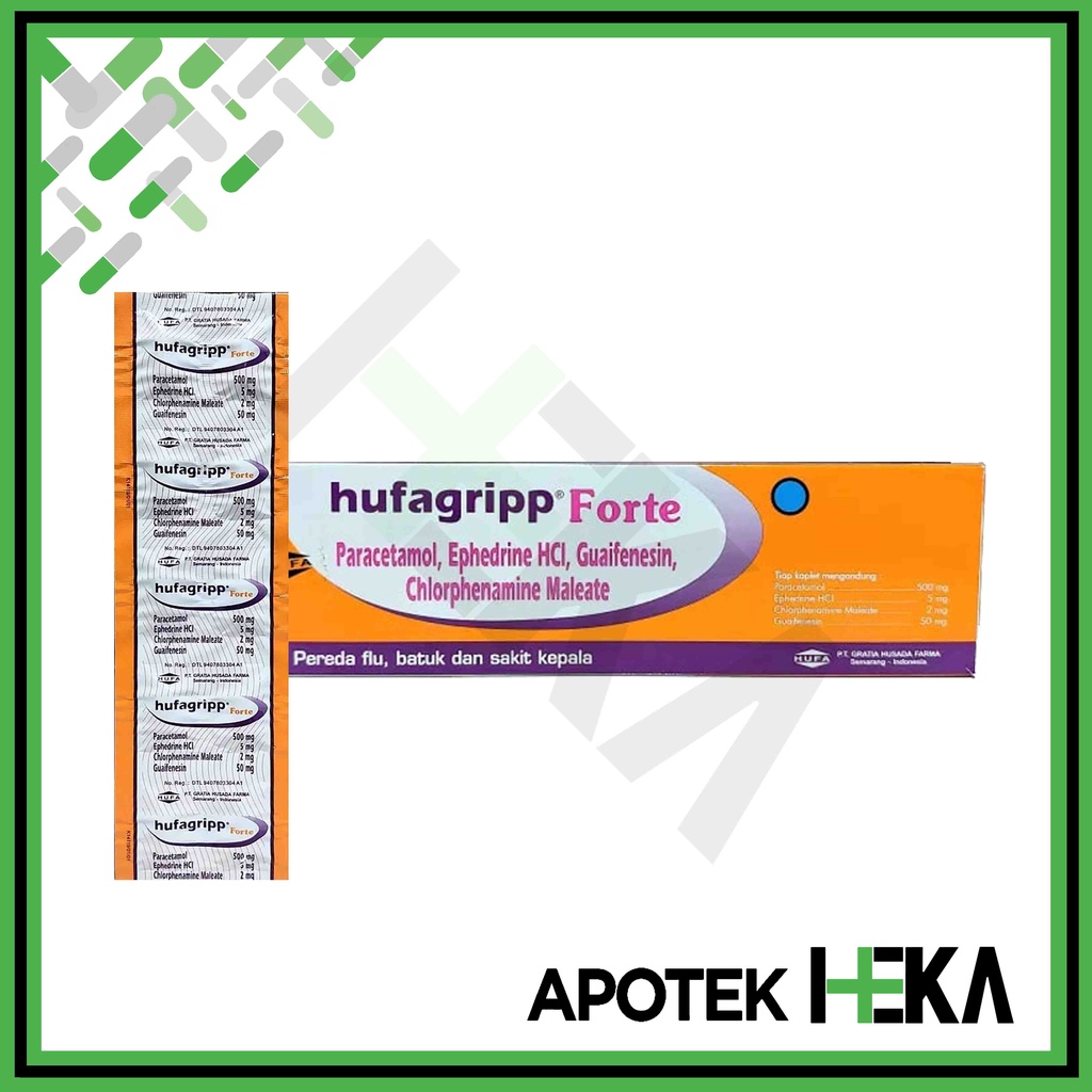 Hufagripp Forte Box isi 10x10 Tablet - Demam Flu Batuk Sakit Kepala (SEMARANG)