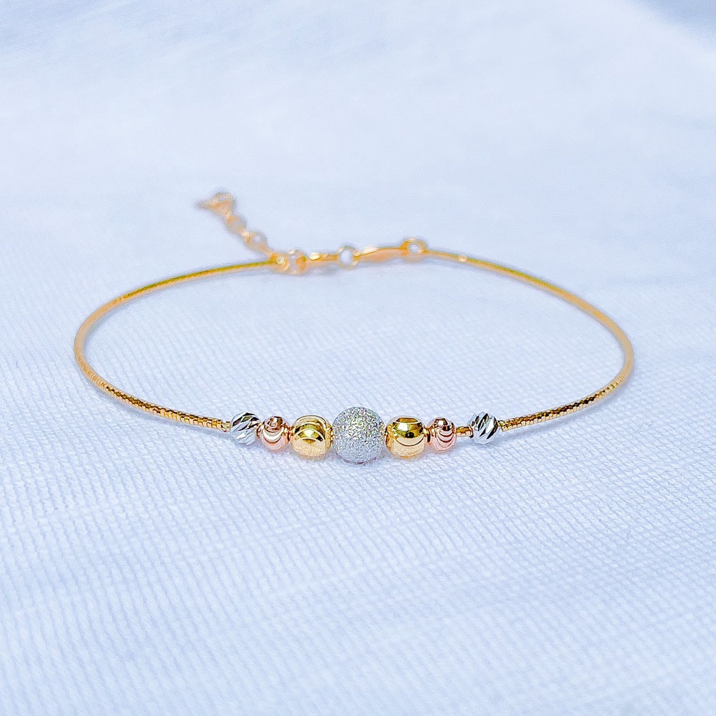 Gelang kawat anak dan dewasa emas asli kadar 700 70 16k boba kaku 3 warna kombinasi mix bulat oval rosegold whitegold gold bangle shining doff kilat ringan 3 tiga gram gr g