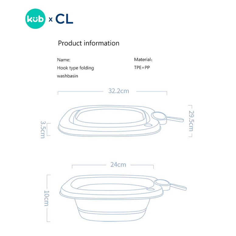 KUB X CL HOOK TYPE FOLDING BASIN