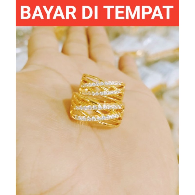Cincin cantik mutiara dan Motif Love permata terbaru pilihan