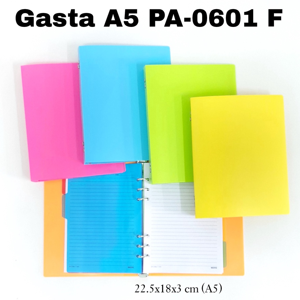 

GG Binder Note GASTA a5-PP 6 Ring Cover Warna Polos/Bindernote/Map Binder/Ring Note