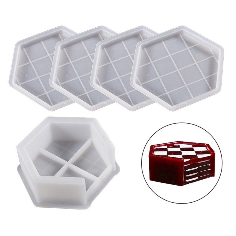 Sa1/5x Coaster Cetakan Resin Casting Bulat Octagon Epoxy Casting Mould Resin Tray