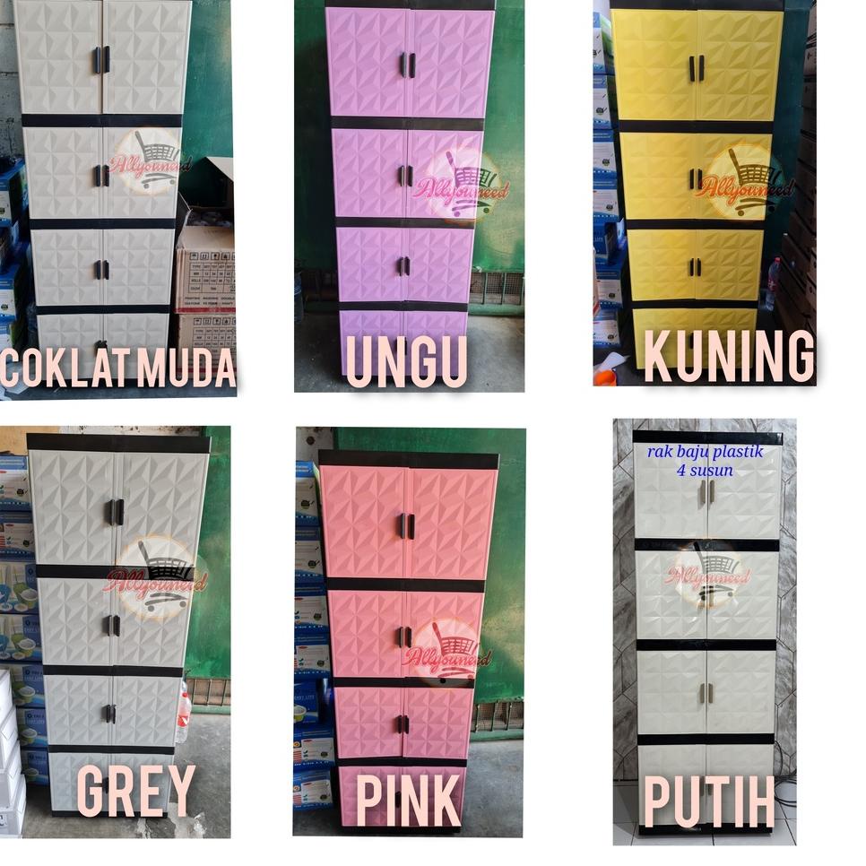 Langsung Atc lemari plastik susun 4 lemari baju plastik lemari susun jumbo plastik