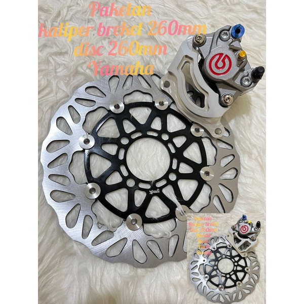 PAKET KALIPER BREKET DISC 260MM KALIPER BREKET 260MM PLUS PIRINGAN 260MM VARIO BEAT SCOOPY MIO JUPITER MX VEGA ZR