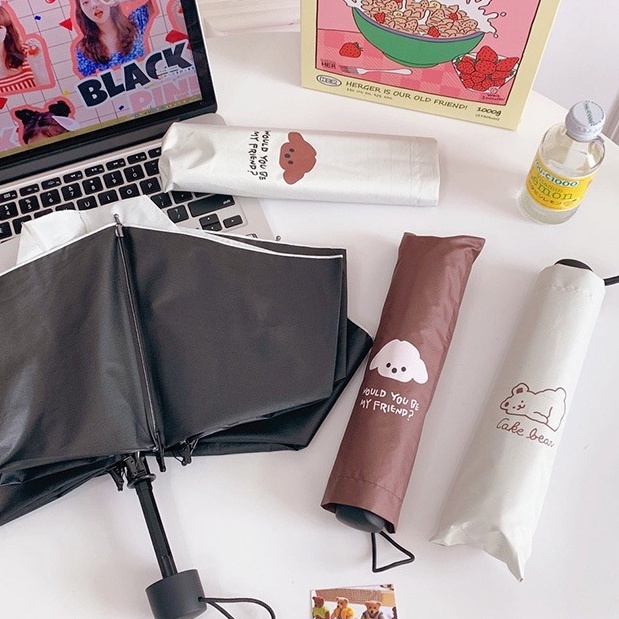 Payung Lipat Polos Premium Anti UV Dengan Motif Lucu L3,465 - HPR899