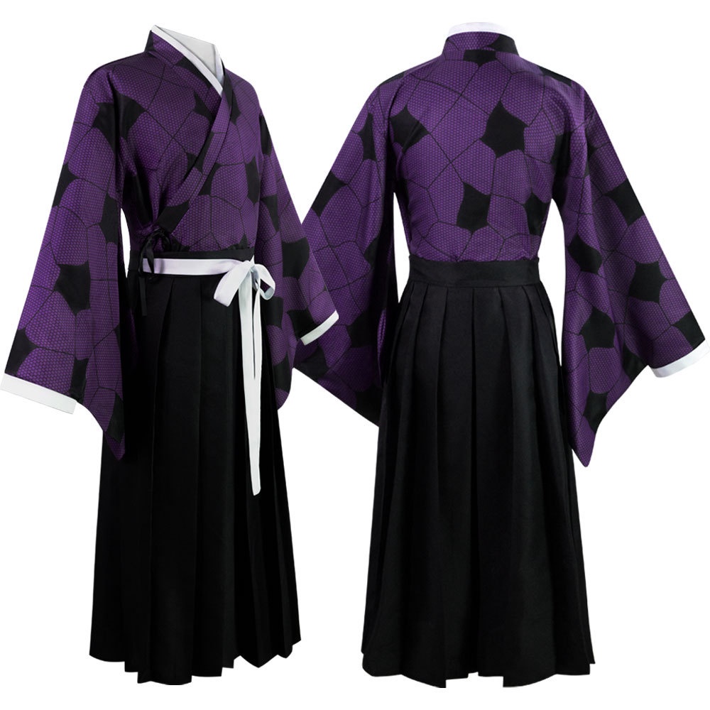 【Wetrose】Ready Stock Kimetsu no yaiba Demon Slayer Tsugikuni Yoriichi Kokushibo Upper Rank One Cos Costume Cosplay Male Anime Kimono Set