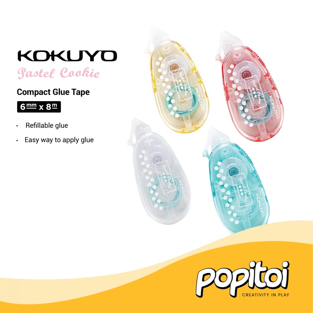 

Kokuyo Pastel Cookie Compact Glue Tape 6mm x 8m Double Lem Pita