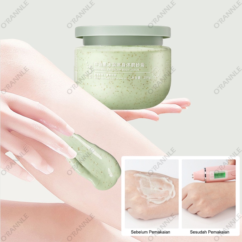 Body scrub Lulur pemutih Scrub badan Exfoliating Scrub Cream 250g Alami Exfoliating Whitening Cerah Mengupas Krim Body Scrub Body Bleaching Whitening Lulur Tubuh 250ml Eksfoliasi aman dan efektif