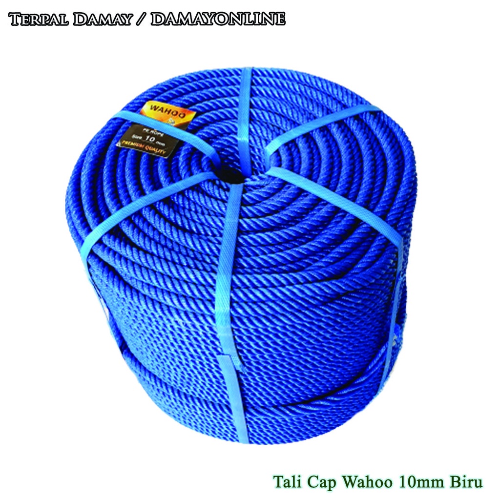 

Tali Tambang PE Cap Wahoo 10mm Biru / Rol ( Harga Per Rol )