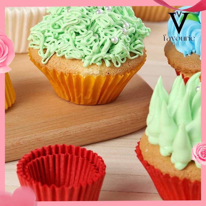 COD100 Pcs Muffin Warna-warni Cupcake Kertas Cangkir Kue Kotak Kue Cup Case Cup Cake Kertas Kue-FA