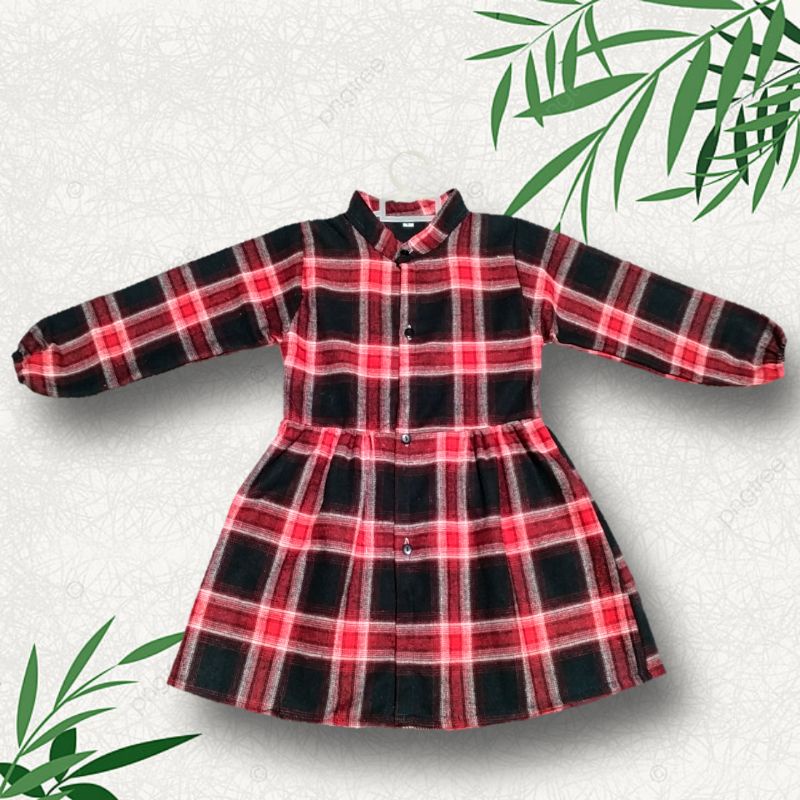 Dress anak flanel / pakaian anak perempuan /atasan tunik anak