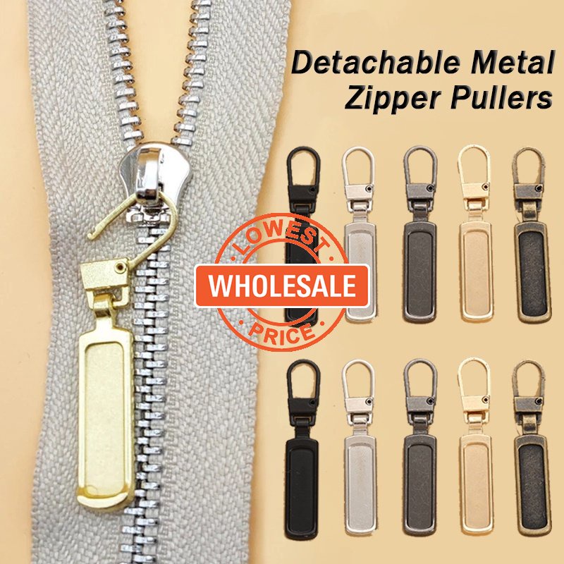 [Harga Grosir] Zipper Tarik Tab Ritsleting Penarik Pengganti Dilepas Kerajinan Jahit Diy Tas Koper Logam Jaket Zipper Slider Kepala Resleting Repair Kits Universal