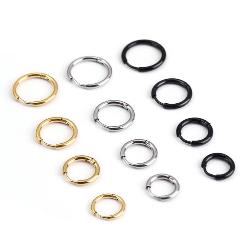 Anting Hopp 100% Titanium Pria dan Wanita 10mm, 12mm, 14mm, 16 mm