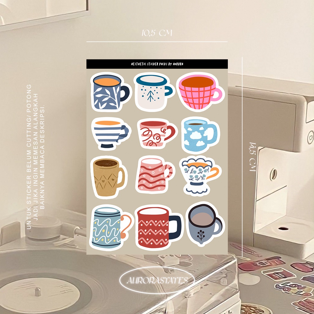 

Mug Gelas sticker packs aesthetic | Stiker mug stiker aesthetic