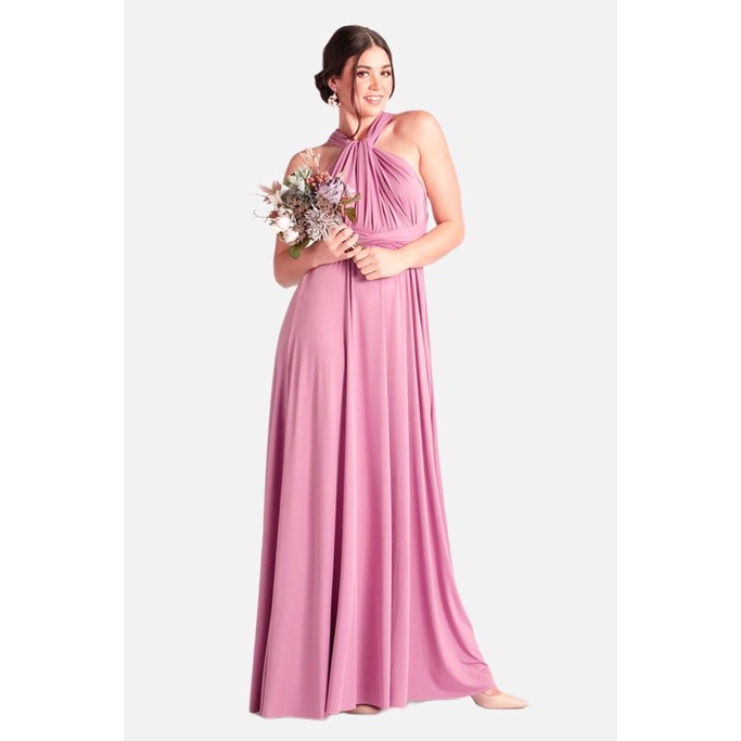 READY FREE KEMBEN Premium Multiway Dress Bridesmaid Convertible Infinity Dress Pesta Baju Pesta Party Dress Pink Rose Pink Muda Dusty Pink Soft