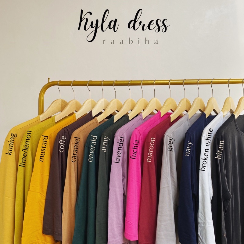 RAABIHA Kyla Dress Shirt (Kaos Dress) | Mididress Kaos | Tunik Kaos