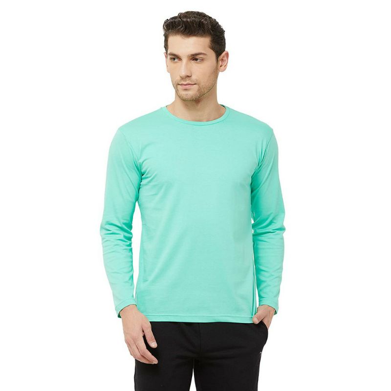 kaos Polo Lengan Panjang 24s Warna Hijau Mint