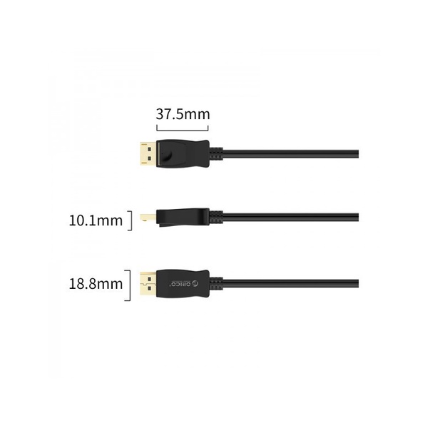 Display port to displayport cable orico 2m 4k 2k 60Hz gold for pc cpu Xd-dtdp4-20 - Kabel dp male-male 2 meter