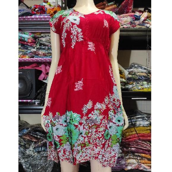 CRM.21De22н ‣ Daster Bali Manohara Pendek Motif Bunga BungaBunga