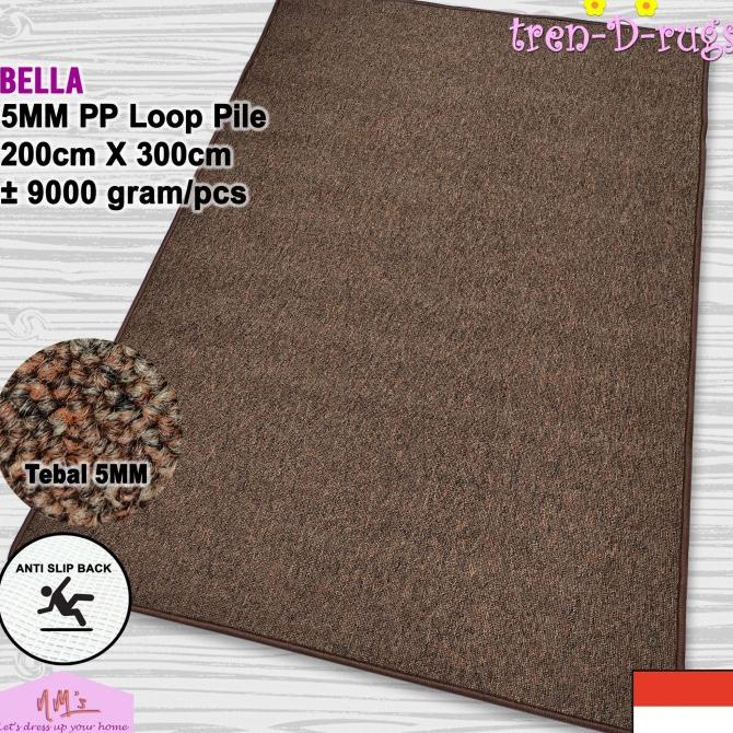 Karpet polos permadani ruang tamu minimalis jumbo anti slip 200x300