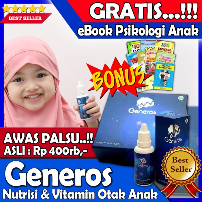 GENEROS Speech Delay Asli Original Generos Vitamin Nutrisi Otak Anak a