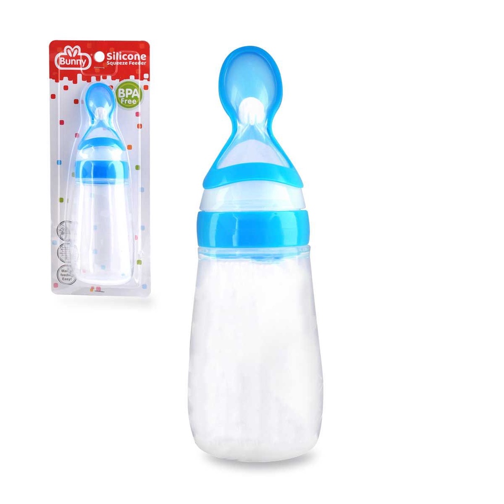 *FRAULEINCO* Lusty Bunny Silicone Squeeze Feeder Botol Bubur ADB-2808 / Botol sendok untuk anak ADB 2806