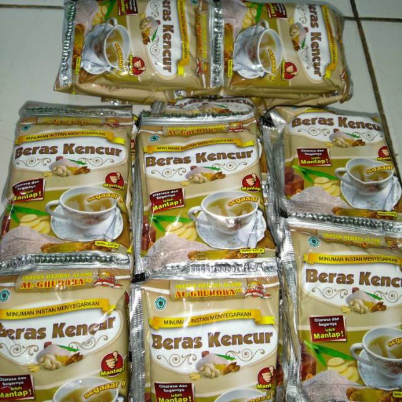 

10 Sachet Beras Kencur Minuman Kesehatan Instan Herbal Sachet Al-Ghuroba 25 gr