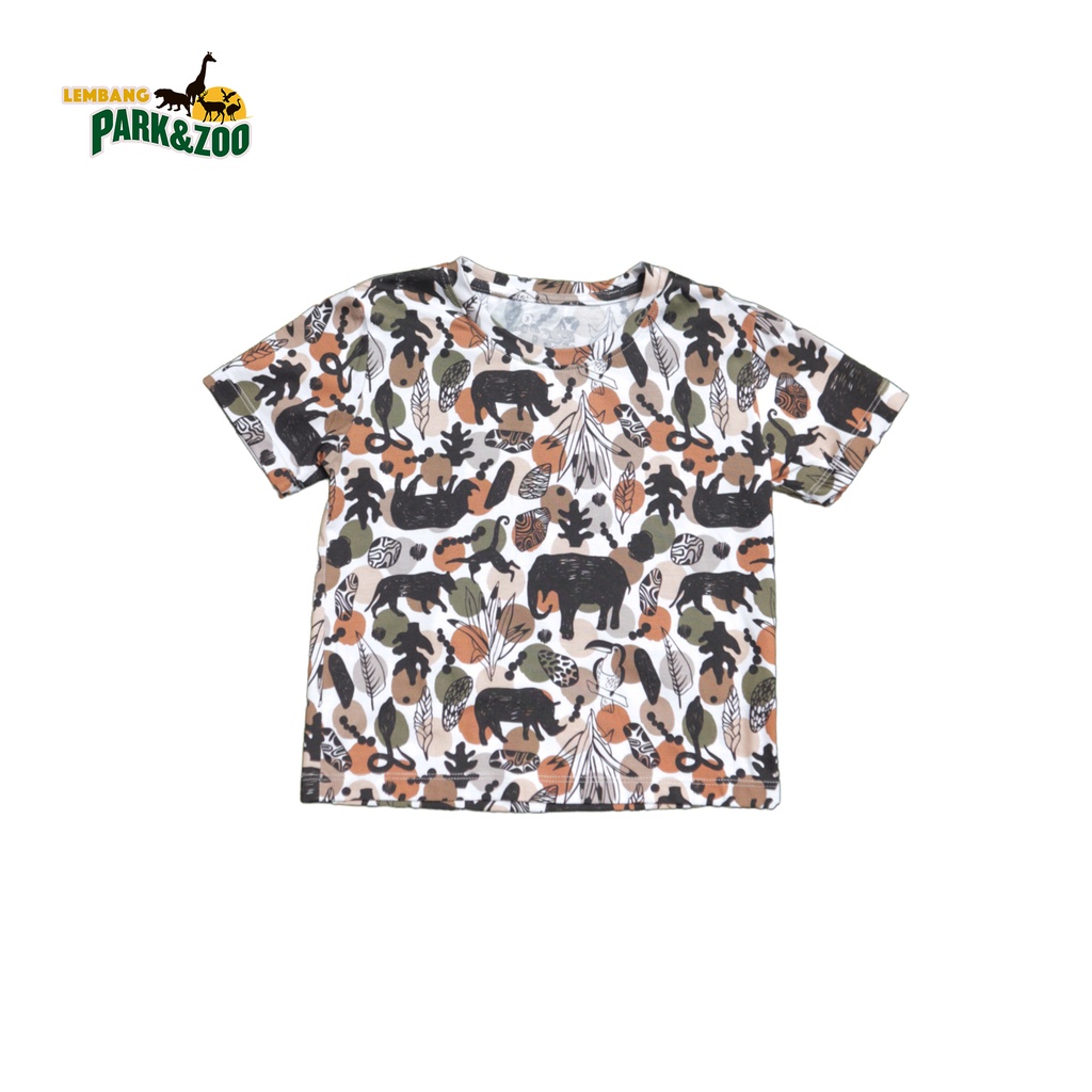 Lembang Park &amp; Zoo - T Shirt Fullprint Kids motif LZ Fam 2 unisex / Atasan Anak / Kaos Anak