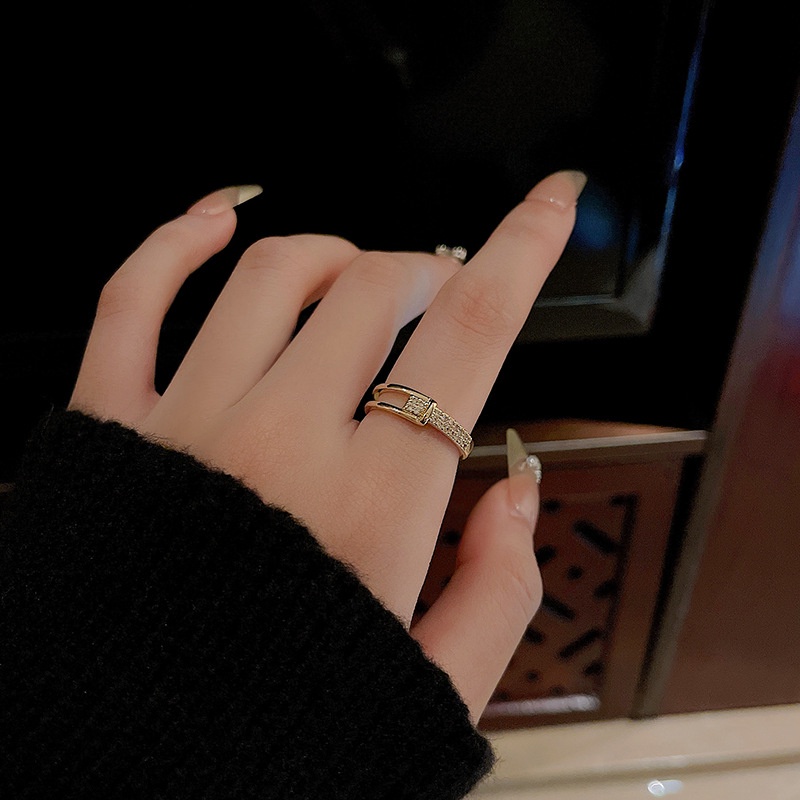 Korea Zirkon Cincin Desain Fashion Wanita Pembukaan Cincin Yang Dapat Disesuaikan Cincin Canggih Cincin Aksesoris Hadiah