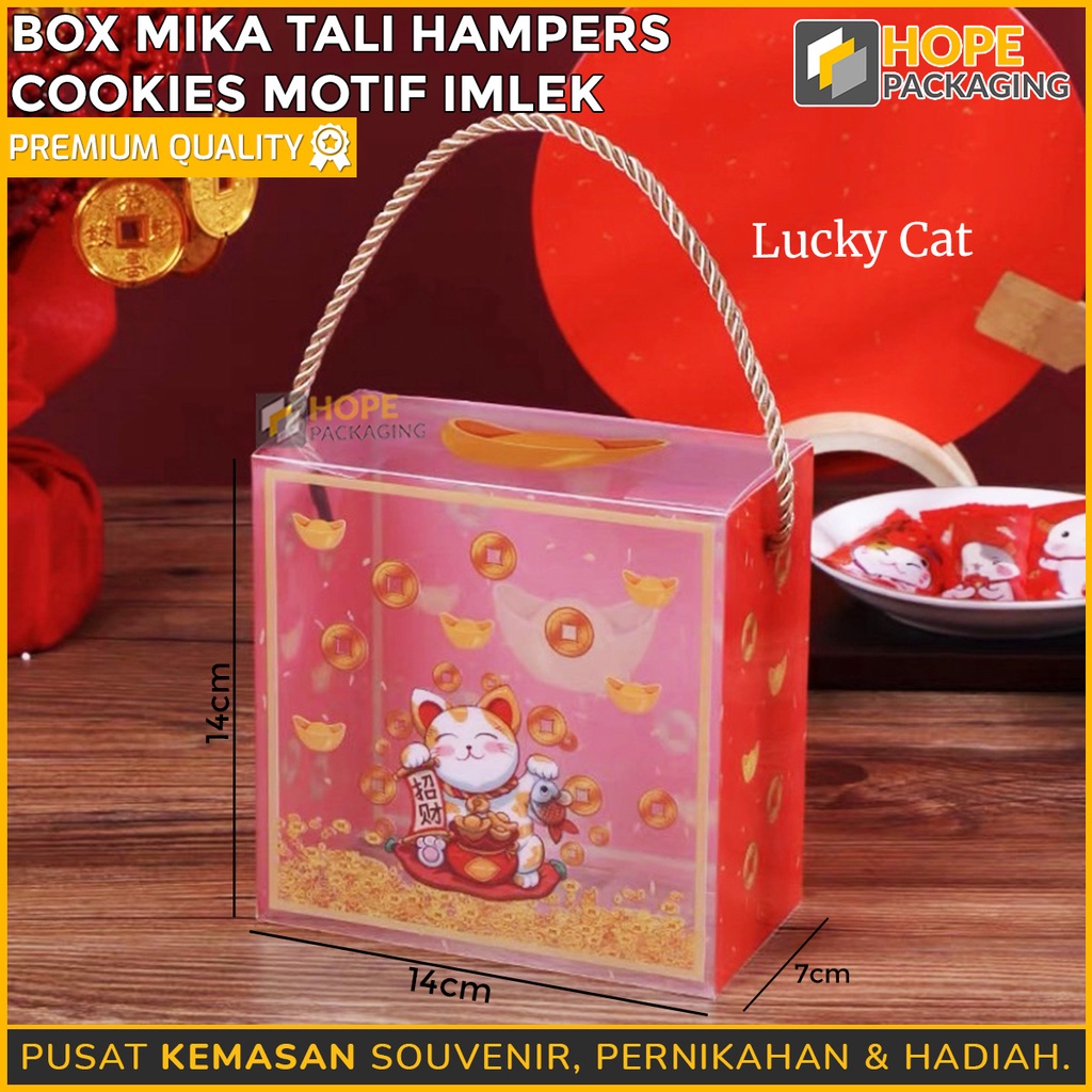 Box mika transparan hampers goodiebag / Box Mika Tali Hampers Cookies / box cookies hampers christmas mooncake