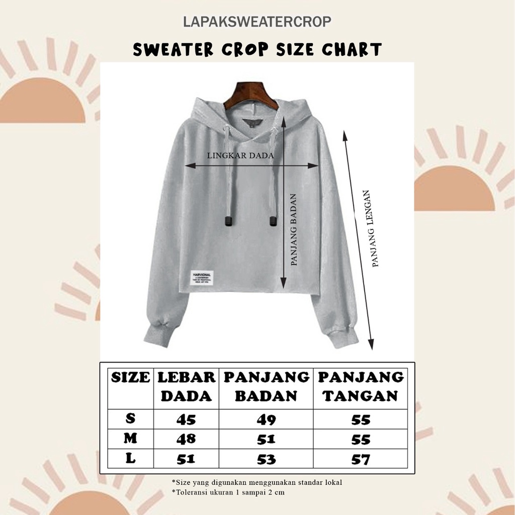 SWEATER CROP HOODIE BAHAN FRENCHTERRY GOODLIFETERLARIS