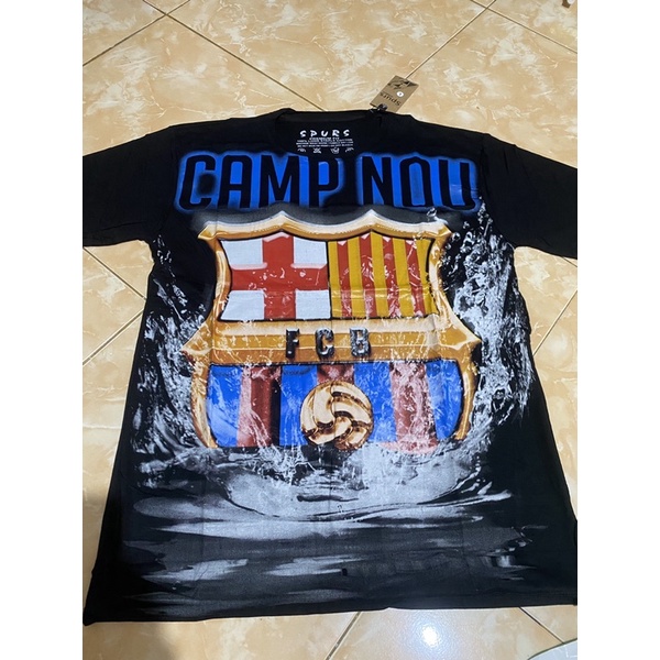 Kaos DISTRO REAL MADRID BARCELONA size L HITAM TERBARU MURAH