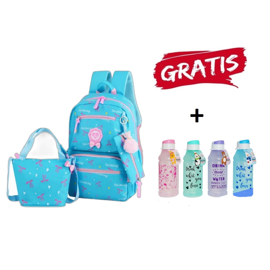 ARMELIA SHOP - Tas Sekolah Anak TK SD Set 3in1 Bonus My Bottle