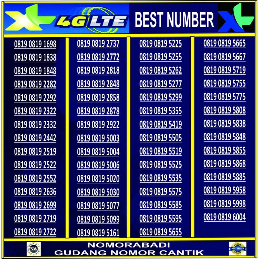 nomorcantik kartu perdana xl 4G 0819 0819 XXXX H300